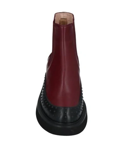 Shop Tod's Woman Ankle Boots Burgundy Size 7 Soft Leather In Red