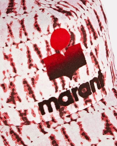 Shop Isabel Marant Tyron Tie-dye Logo Baseball Cap In Red