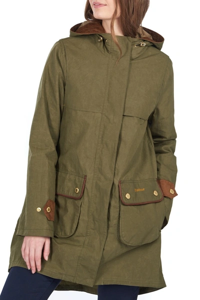 Barbour Icons Re-engineered Durham Showerproof Cotton Coat In Olive |  ModeSens