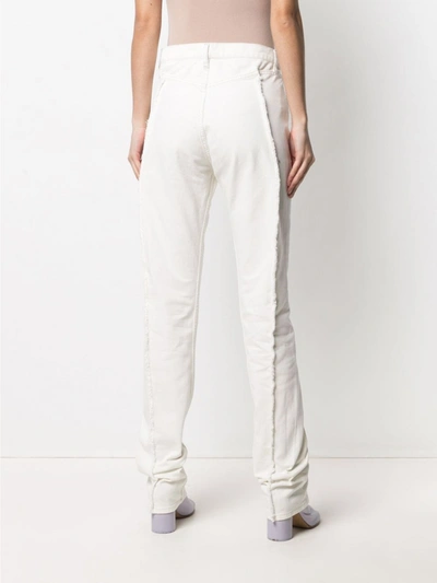 Shop Maison Margiela Cotton Straight-leg Trousers In White