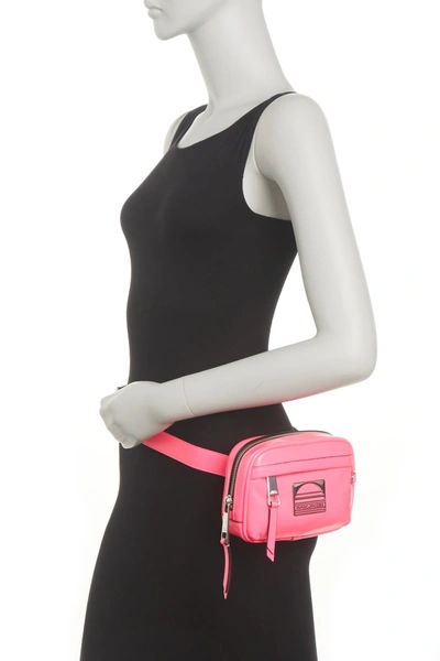 Shop Marc Jacobs Leather Sport Belt Bag In Bright Pink