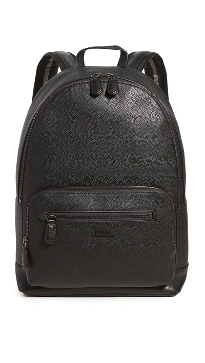 Shop Polo Ralph Lauren Smooth Leather Backpack In Black