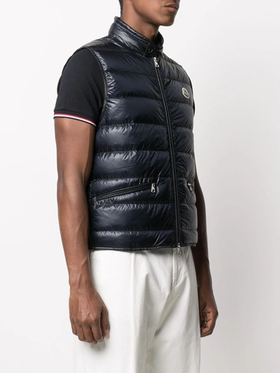 Shop Moncler Gui Gilet In Blue