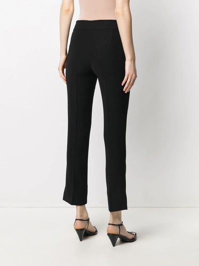 Shop Emporio Armani Cropped Slim-fit Trousers In Black