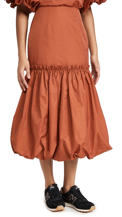 Shop Edit Bubble Hem Skirt In Terracotta