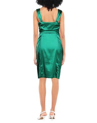 Shop Roberto Cavalli Woman Midi Dress Green Size 10 Polyester, Elastane