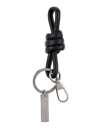 Shop Giorgio Armani Key Rings In Black