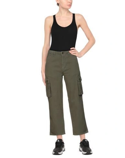 Shop Maje Woman Pants Military Green Size 2 Cotton