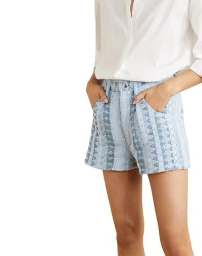Shop Iro Woman Shorts & Bermuda Shorts Sky Blue Size 12 Cotton, Silk, Polyamide, Acrylic, Viscose