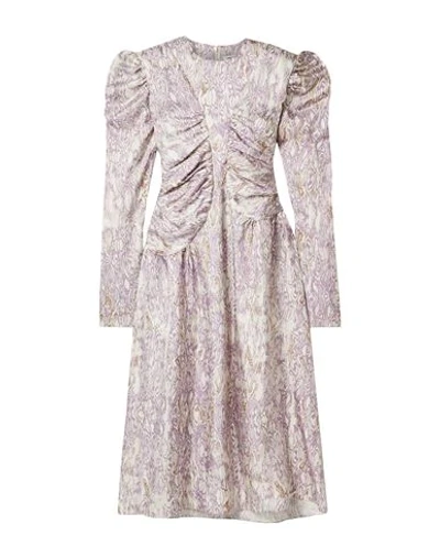 Shop Wright Le Chapelain Woman Midi Dress Mauve Size 6 Silk In Purple