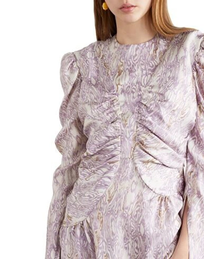 Shop Wright Le Chapelain Woman Midi Dress Mauve Size 6 Silk In Purple