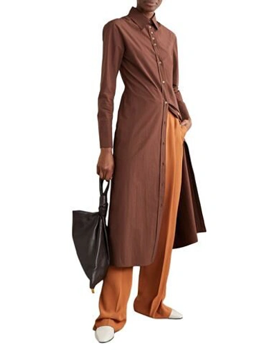 Shop Deveaux Woman Midi Dress Cocoa Size 2 Cotton In Brown
