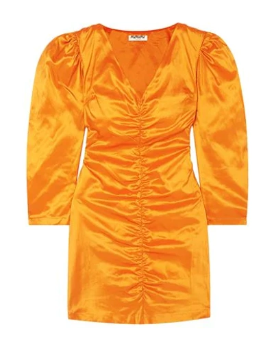 Shop Avavav Woman Mini Dress Orange Size M Silk