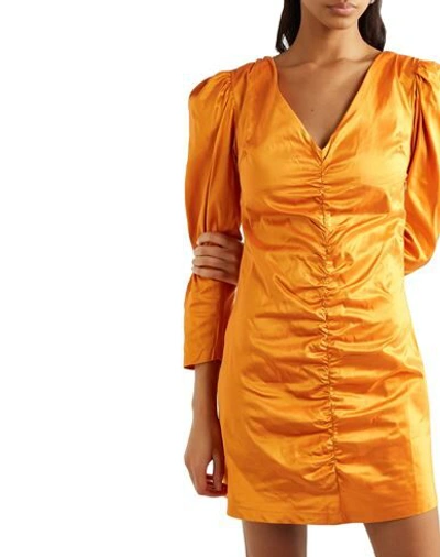 Shop Avavav Woman Mini Dress Orange Size S Silk
