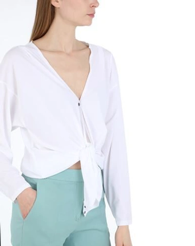 Shop Aday Solid Color Shirts & Blouses In White