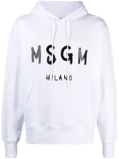 手绘感印花连帽衫