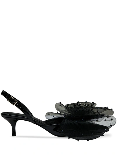 Shop Mach & Mach Bow-detail Slingback Pumps In Black