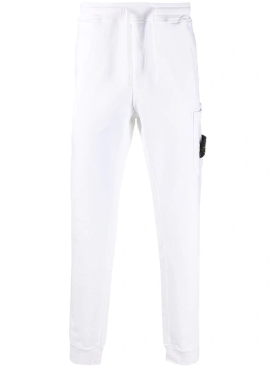 Shop Stone Island Logo Patch-detail Track Pants In White