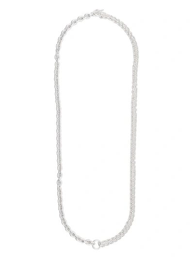 Shop All Blues Contrast Rolo-chain Necklace In Silver
