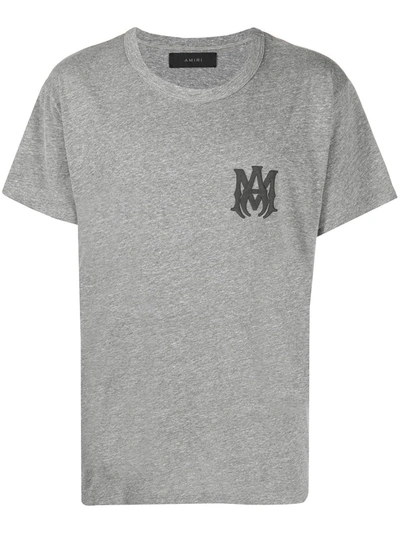 Shop Amiri Logo-print T-shirt In Grey