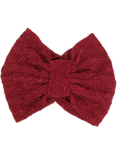 Shop Missoni Knitted Lace Headband In Red