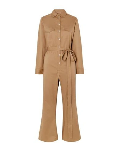 Shop Maggie Marilyn Woman Jumpsuit Camel Size 8 Cotton, Polyester In Beige