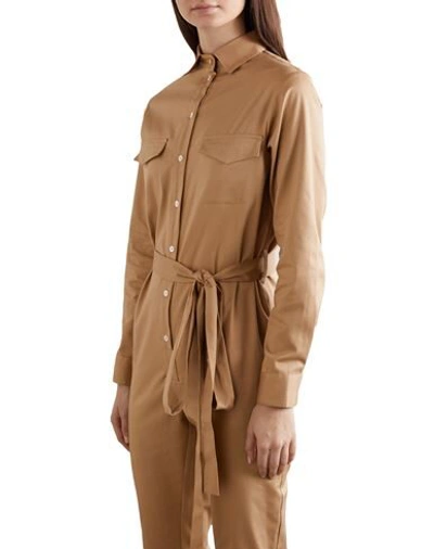 Shop Maggie Marilyn Woman Jumpsuit Camel Size 8 Cotton, Polyester In Beige