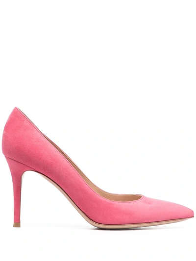 Shop Gianvito Rossi Ricca 100mm Suede Pumps In Pink