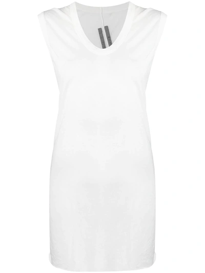 Shop Rick Owens Extra-long Sleeveless Cotton Top In White