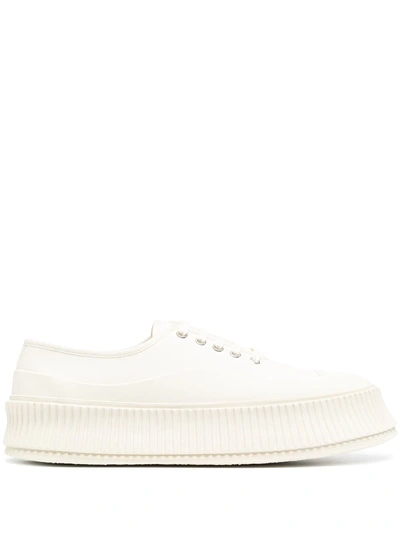 Shop Jil Sander Ridged-sole Sneakers In Neutrals