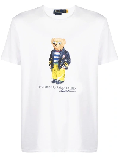 Shop Polo Ralph Lauren Marina Polo Bear Jersey T-shirt In White