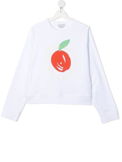 Shop Stella Mccartney Teen Clementine Print Sweatshirt In White