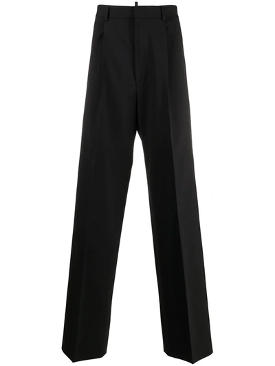 Shop Dsquared2 High-rise Wide Trousers In Black