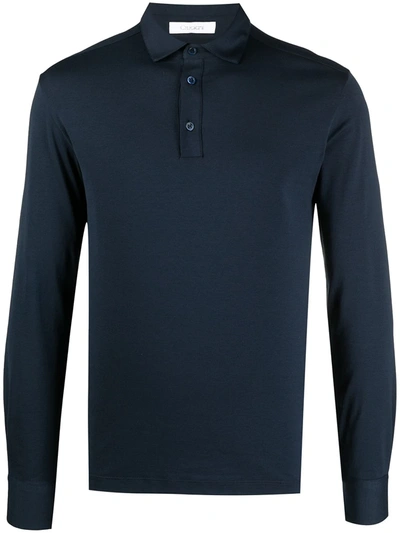 Shop Cruciani Long-sleeve Polo Shirt In Blue