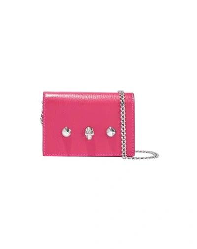 Shop Alexander Mcqueen Woman Wallet Fuchsia Size - Calfskin In Pink