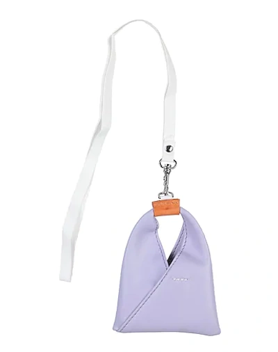 Shop Mm6 Maison Margiela Woman Key Ring Lilac Size - Polyurethane, Bovine Leather In Purple