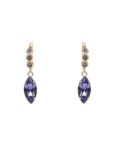 Shop 8 By Yoox Gold Plated 925 Silver Charm Earring Woman Earrings Purple Size - 925/1000 Silver