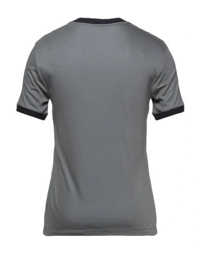 Shop Giorgio Armani Man T-shirt Grey Size 38 Viscose, Silk, Cotton, Polyamide, Elastane