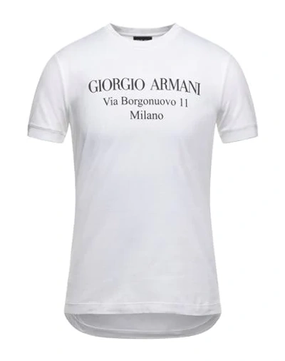 Shop Giorgio Armani Man T-shirt White Size 40 Cotton