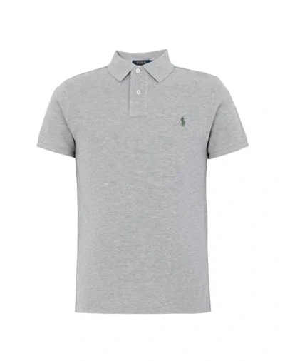 Shop Polo Ralph Lauren Slim Fit Mesh Polo Shirt Man Polo Shirt Grey Size M Cotton