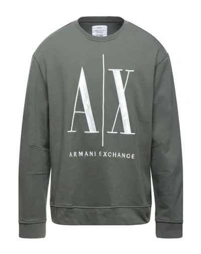 Shop Armani Exchange Sweatshirts In Military Green