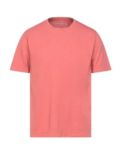 Shop Circolo 1901 Man T-shirt Salmon Pink Size L Cotton