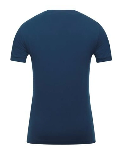 Shop Giorgio Armani Man T-shirt Slate Blue Size 46 Viscose, Elastane