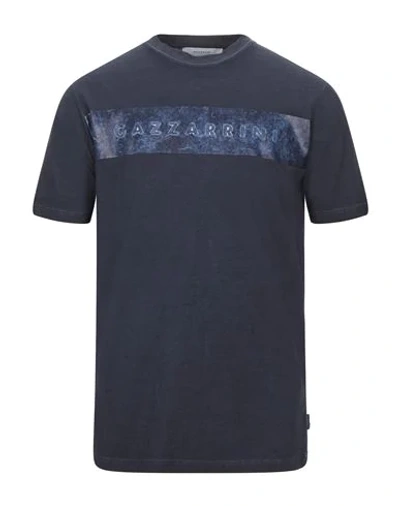 Shop Gazzarrini Man T-shirt Midnight Blue Size S Cotton In Dark Blue