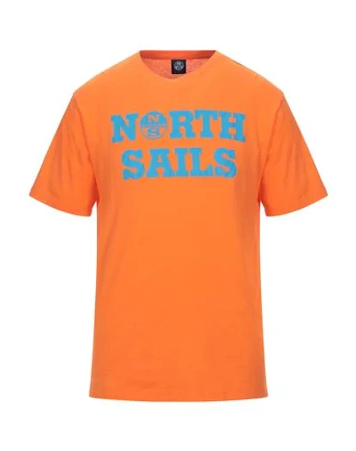 Shop North Sails Man T-shirt Orange Size Xxs Cotton