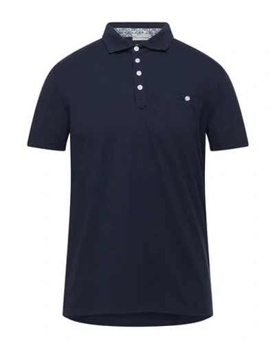 Shop Cashmere Company Polo Shirts In Dark Blue