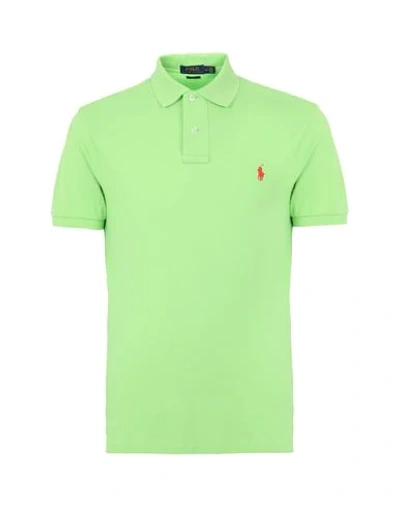 Shop Polo Ralph Lauren Man Polo Shirt Acid Green Size L Cotton