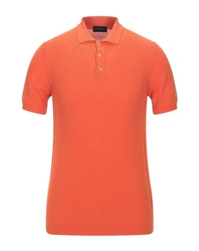Shop Roberto Collina Man Sweater Orange Size 36 Cotton, Polyamide