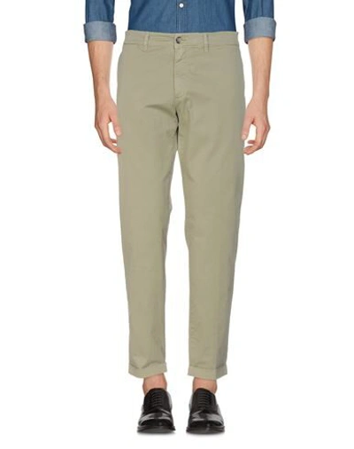 Shop Jeckerson Man Pants Military Green Size 29 Cotton, Elastane