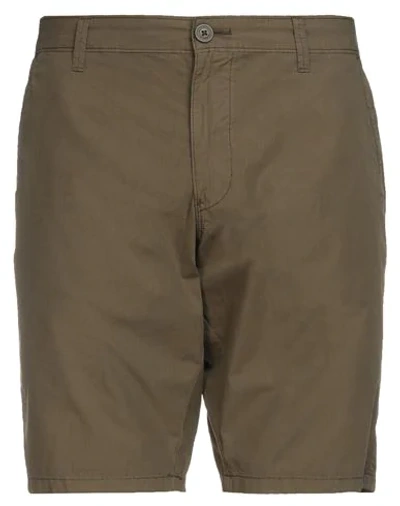 Shop Napapijri Man Shorts & Bermuda Shorts Military Green Size 38 Cotton